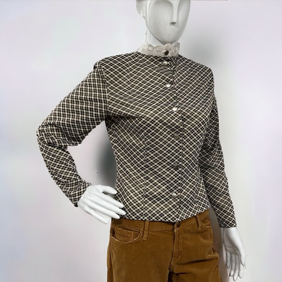 Vintage Plaid Button Down Blouse - Picture 2 of 11